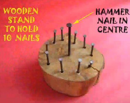 Science experiments for children - Balancing nails 