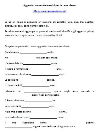 Esercizi di italiano scuola primaria classe terza