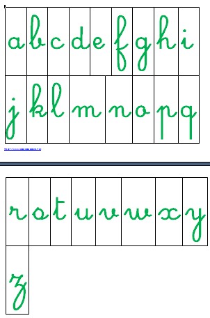 alfabeto mobile scuola primaria verde.