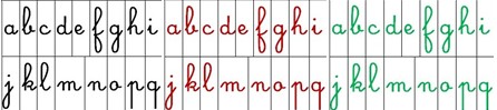alfabeti mobili Montessori colorati