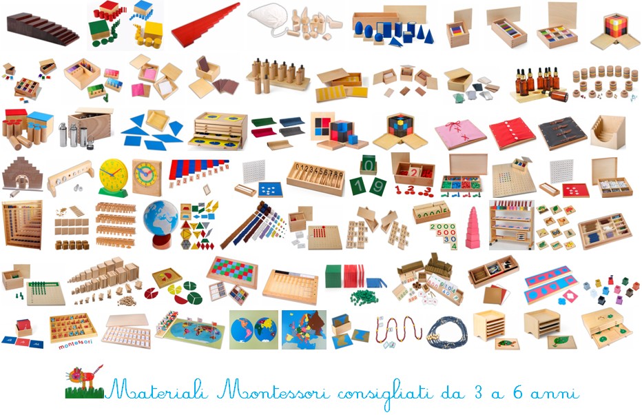 Lista dei materiali Montessori: dai 3 ai 6 anni – SENSORIALE 