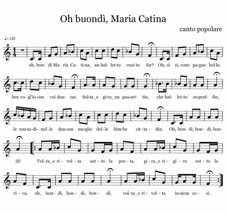 oh buondì Maria Catina