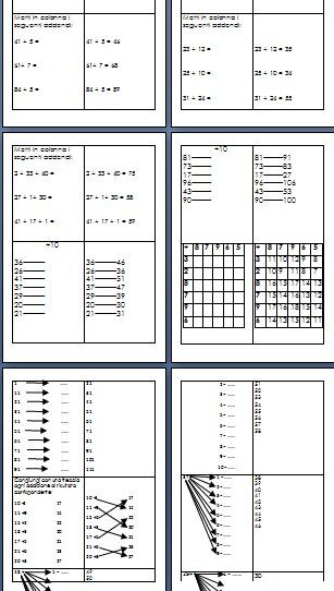 Schede autocorrettive ADDIZIONI - seconda classe 1