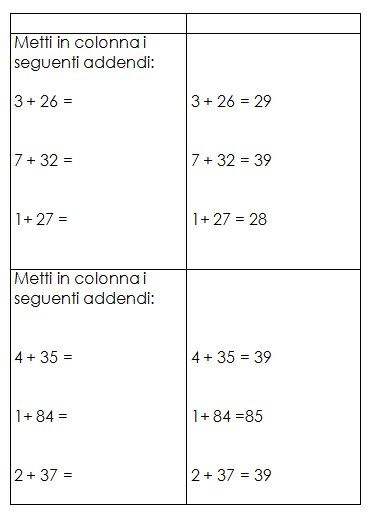 Schede autocorrettive ADDIZIONI - seconda classe 11