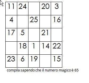 Quadrati magici da completare conoscendo il numero magico 9