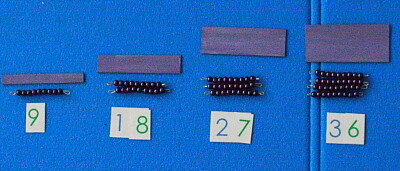 La tavola del decanomio (o tavola di Pitagora) Montessori 12