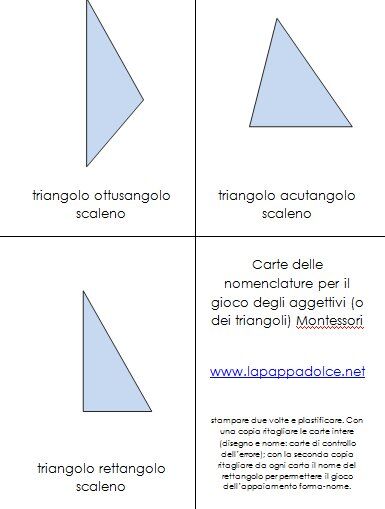 il gioco dei triangoli (indovina l'aggettivo) Montessori 4