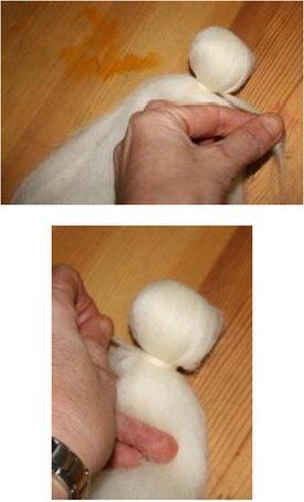 Angelo di lana cardata bianco - versione semplice 12