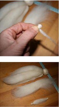 Angelo di lana cardata bianco - versione semplice 17