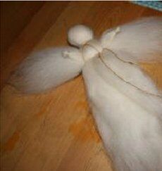 Angelo di lana cardata bianco - versione semplice 22