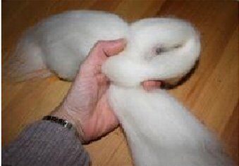 Angelo di lana cardata bianco - versione semplice 5
