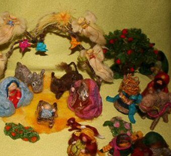 Presepe in lana cardata tutorial - Maria, Giuseppe, Gesù bambino, i pastori e i Re Magi 37