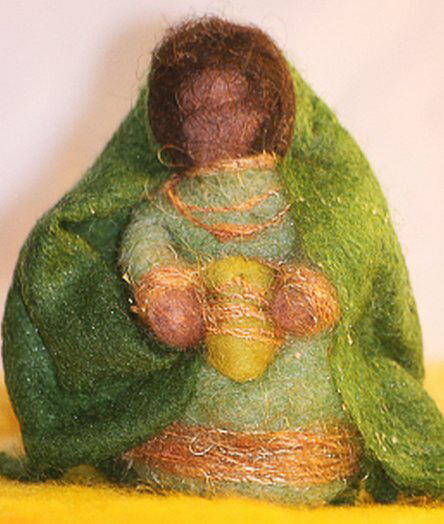 Presepe in lana cardata tutorial - Maria, Giuseppe, Gesù bambino, i pastori e i Re Magi 38