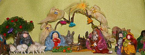 Presepe in lana cardata tutorial - Maria, Giuseppe, Gesù bambino, i pastori e i Re Magi 40