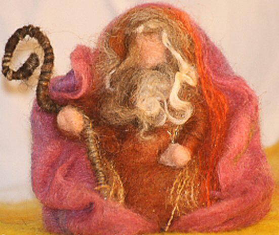 Presepe in lana cardata tutorial - Maria, Giuseppe, Gesù bambino, i pastori e i Re Magi 15