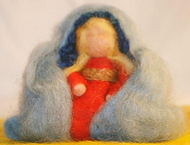 Presepe in lana cardata tutorial - Maria, Giuseppe, Gesù bambino, i pastori e i Re Magi 2