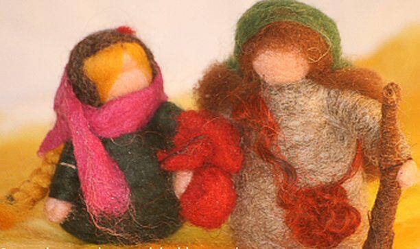 Presepe in lana cardata tutorial - Maria, Giuseppe, Gesù bambino, i pastori e i Re Magi 33