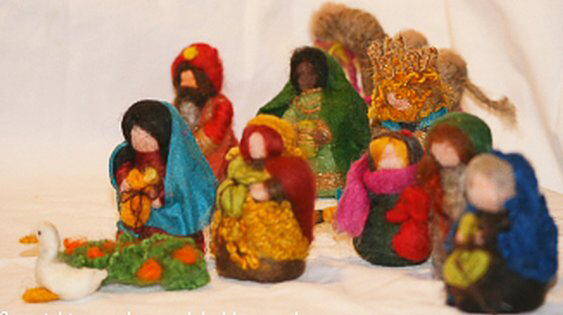 Presepe in lana cardata tutorial - Maria, Giuseppe, Gesù bambino, i pastori e i Re Magi 35