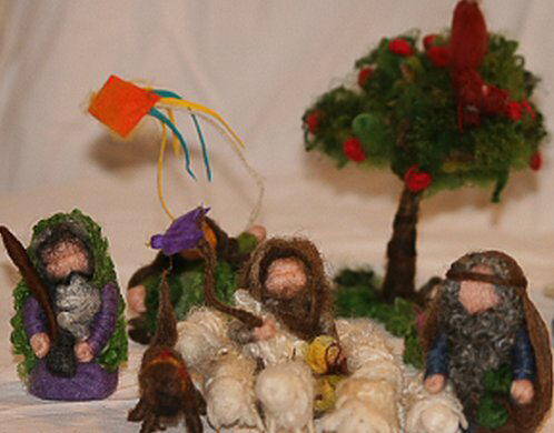 Presepe in lana cardata tutorial - Maria, Giuseppe, Gesù bambino, i pastori e i Re Magi 36
