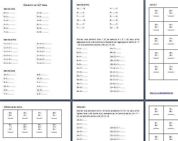 Esercizi Di Matematica Classe Terza Operazioni Lapappadolce