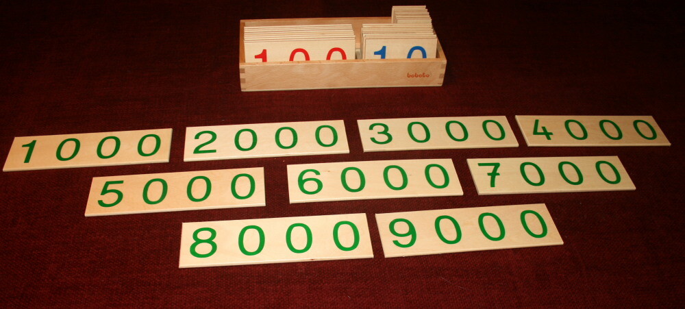 Psicoaritmetica Montessori - Esercizi coi cartelli dei numeri