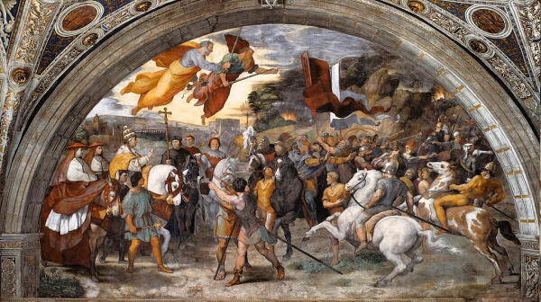 Incontro di Leone Magno e Attila affresco di Raffaello