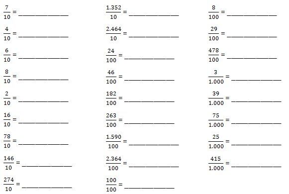 Esercizi Coi Numeri Decimali Per La Quarta Classe Lapappadolce