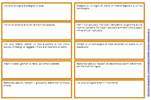 CARTELLINI DEI COMANDI per i primi esercizi di lettura e composizione