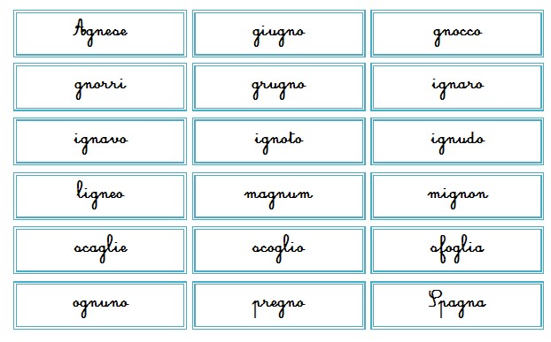 Digrammi e trigrammi col metodo montessori lapappadolce Animali con gn