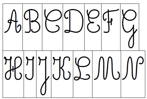 alfabeto mobile maiuscolo nero