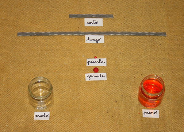 Contrari o antonimi col metodo Montessori