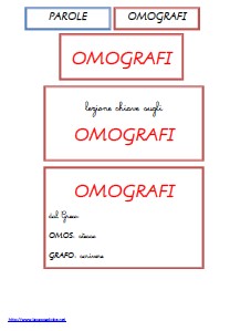 titoli per la presentazione degli OMOGRAFI