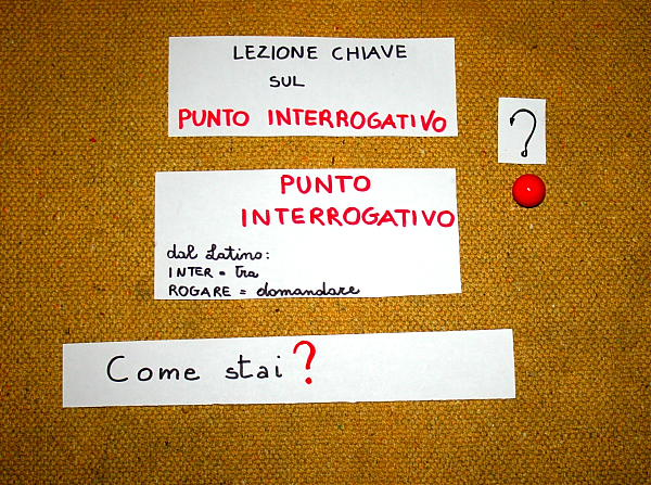 Segni di interpunzione col metodo Montessori IL PUNTO INTERROGATIVO