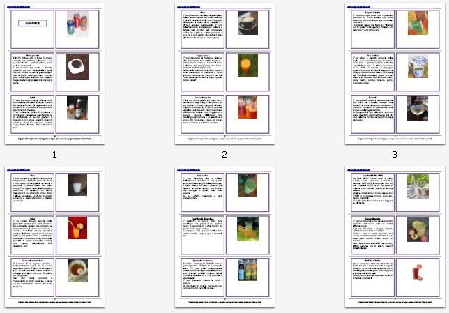 libretto per le nomenclature bevande