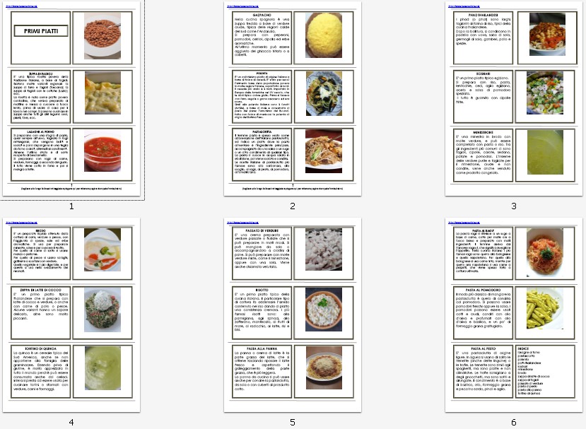libretto per le nomenclature 6-9 PRIMI PIATTI160