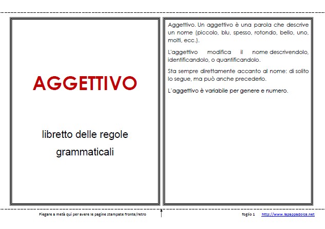 libro delle regole AGGETTIVO 25