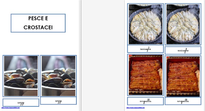 nomenclature 3-6 anni PESCI E CROSTACEI corsivo 39