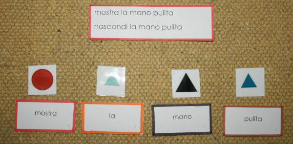 Psicogrammatica Montessori COMANDI SUI VERBI