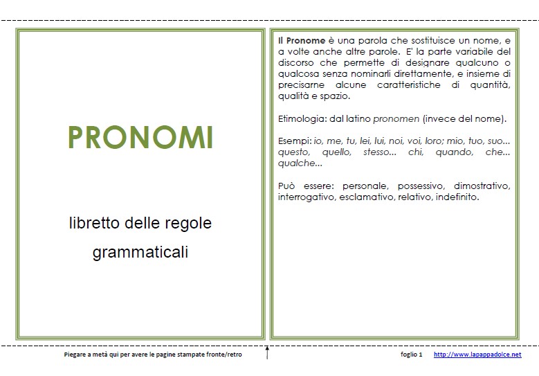 libro delle regole grammaticali PRONOME 27