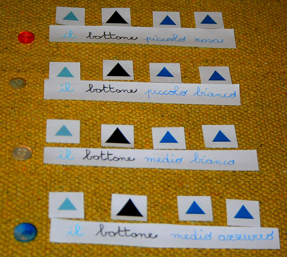 Psicogrammatica Montessori: funzione dell'aggettivo