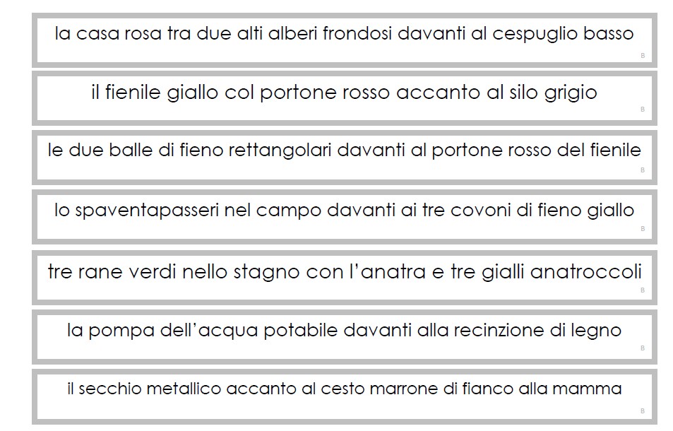 cartellini per la fattoria e la preposizione stampato minuscolo b 29