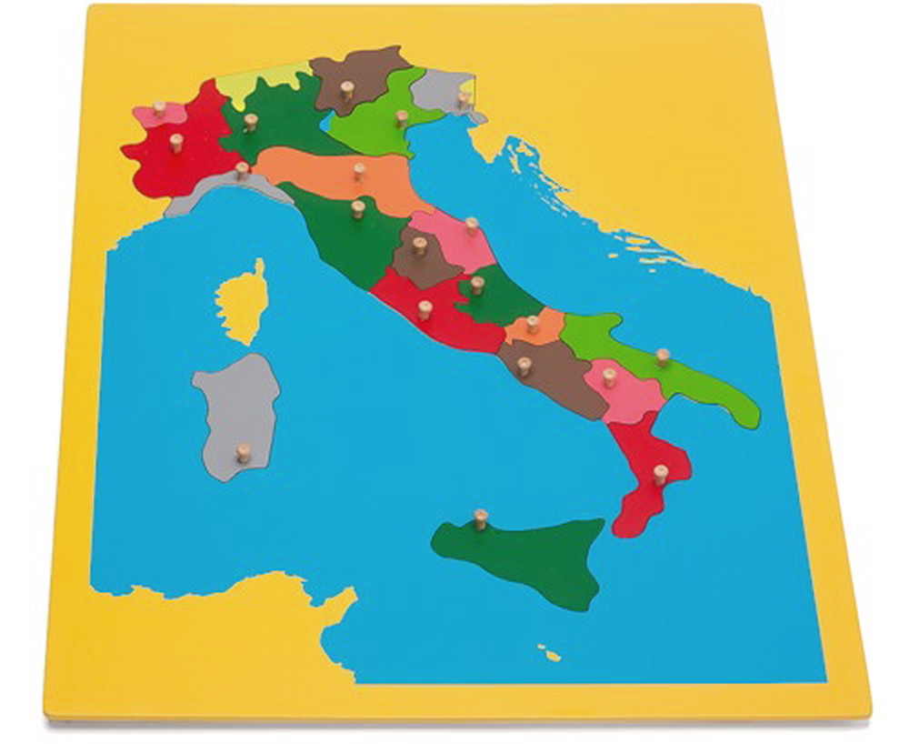 Materiali stampabili per l'incastro dell'Italia Montessori