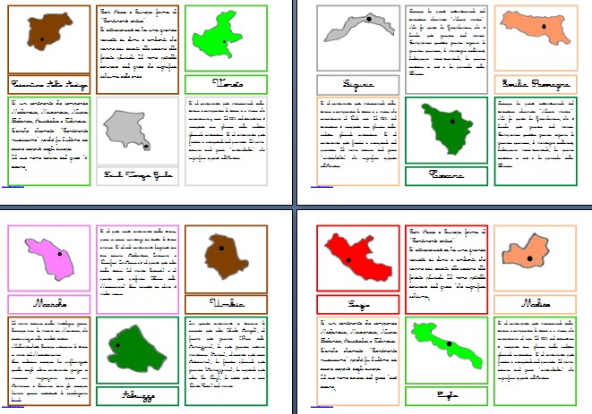 Materiali stampabili per l'incastro dell'Italia Montessori