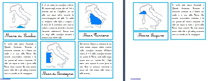 Materiali stampabili per l'incastro dell'Italia Montessori