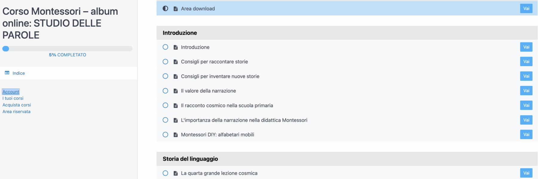 Corso online Montessori